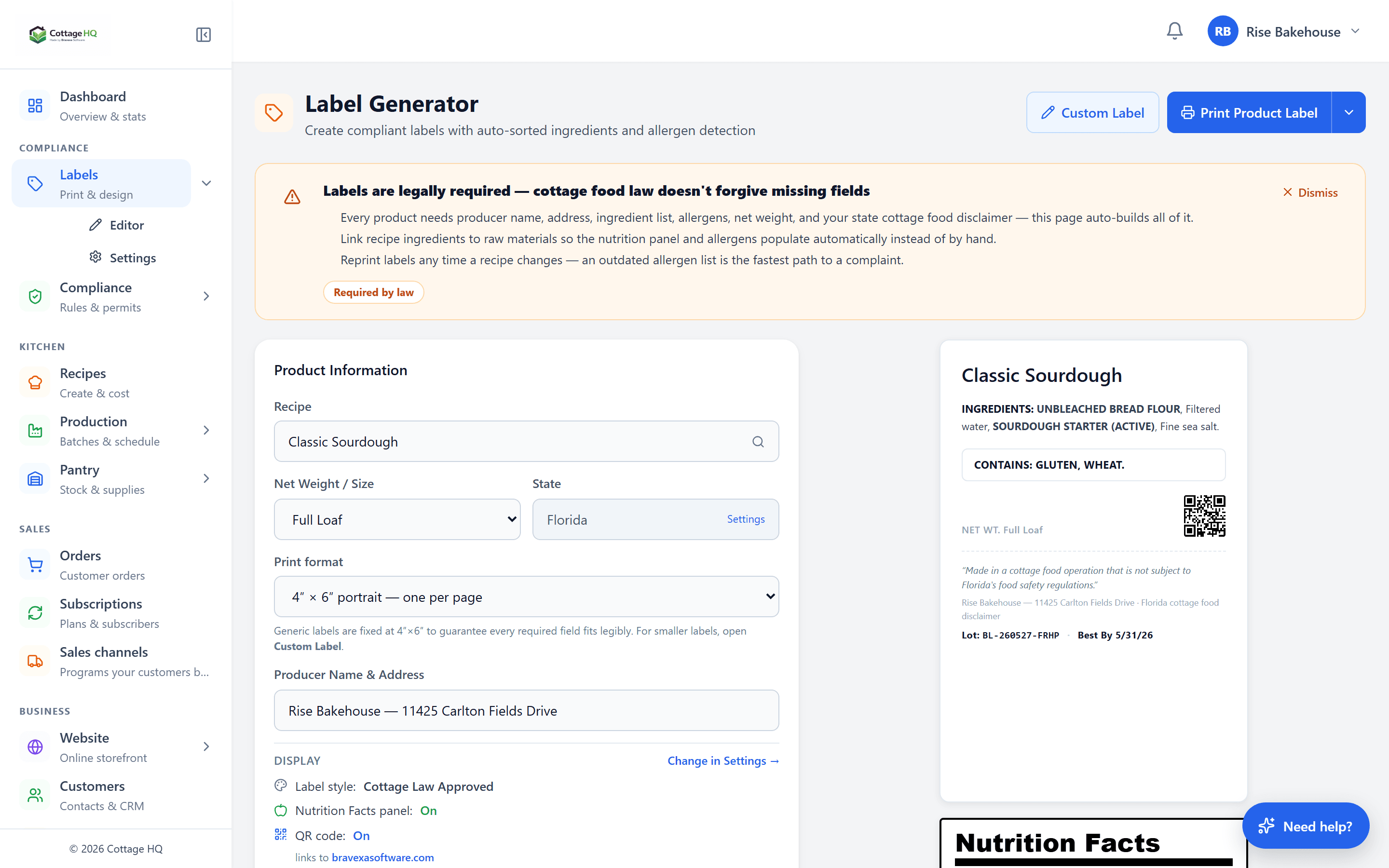 Label editor