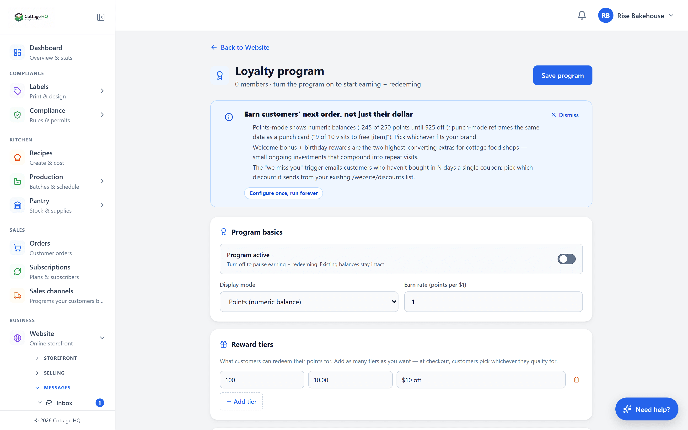 Loyalty program