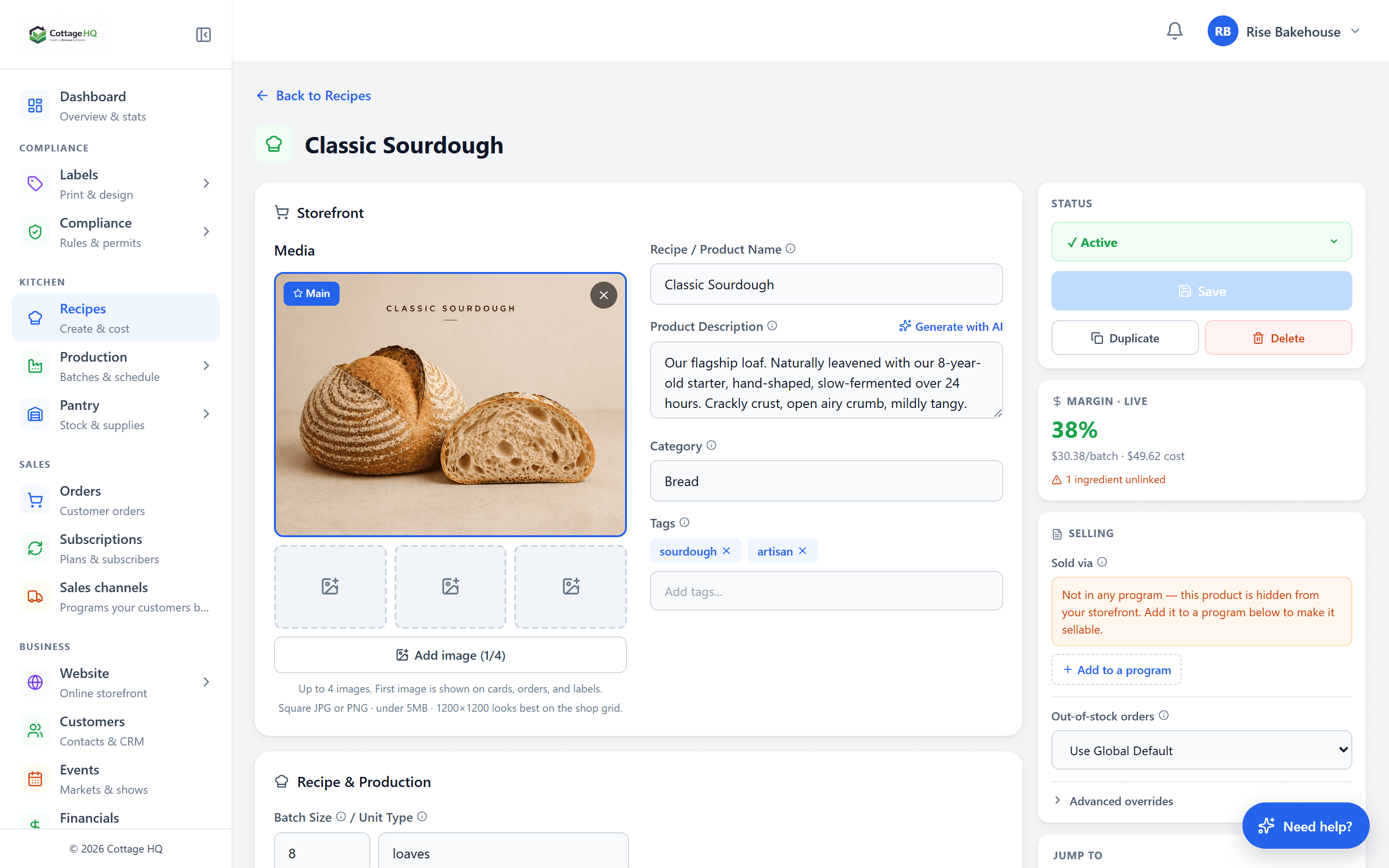 Classic Sourdough recipe page