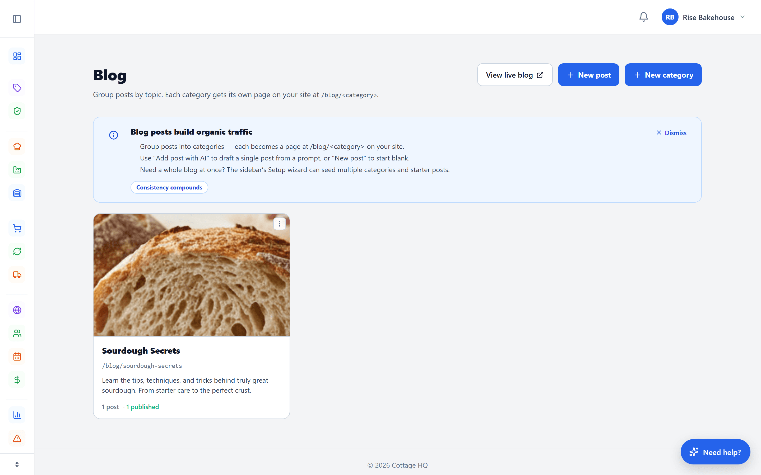 Blog posts admin