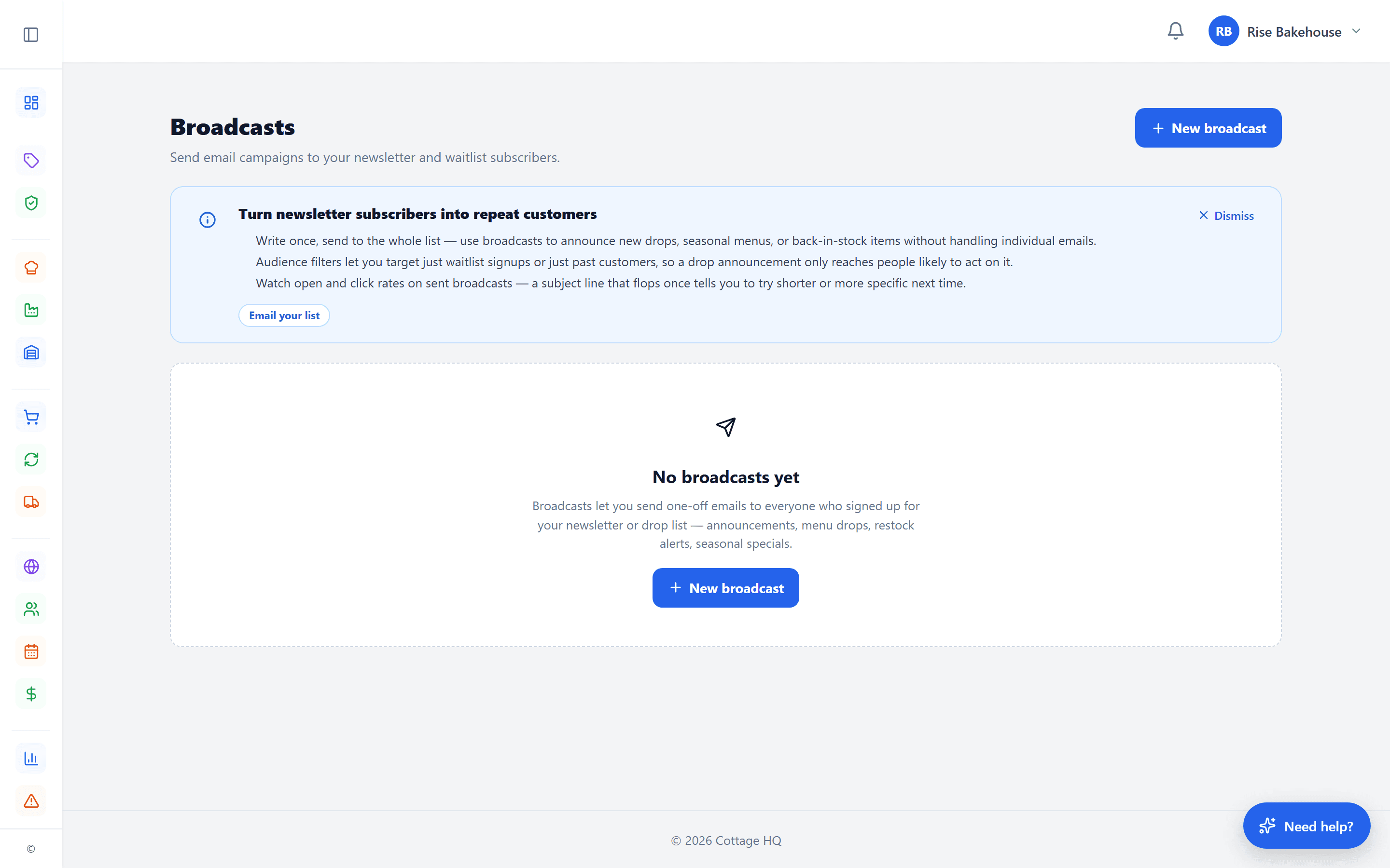Email broadcast composer